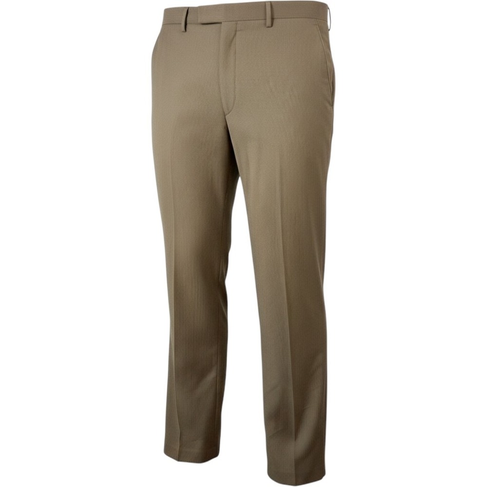 J. Ferrar Dress‎ Pants 34x32 Classic Pinstripe Khaki Tan Straight Leg
